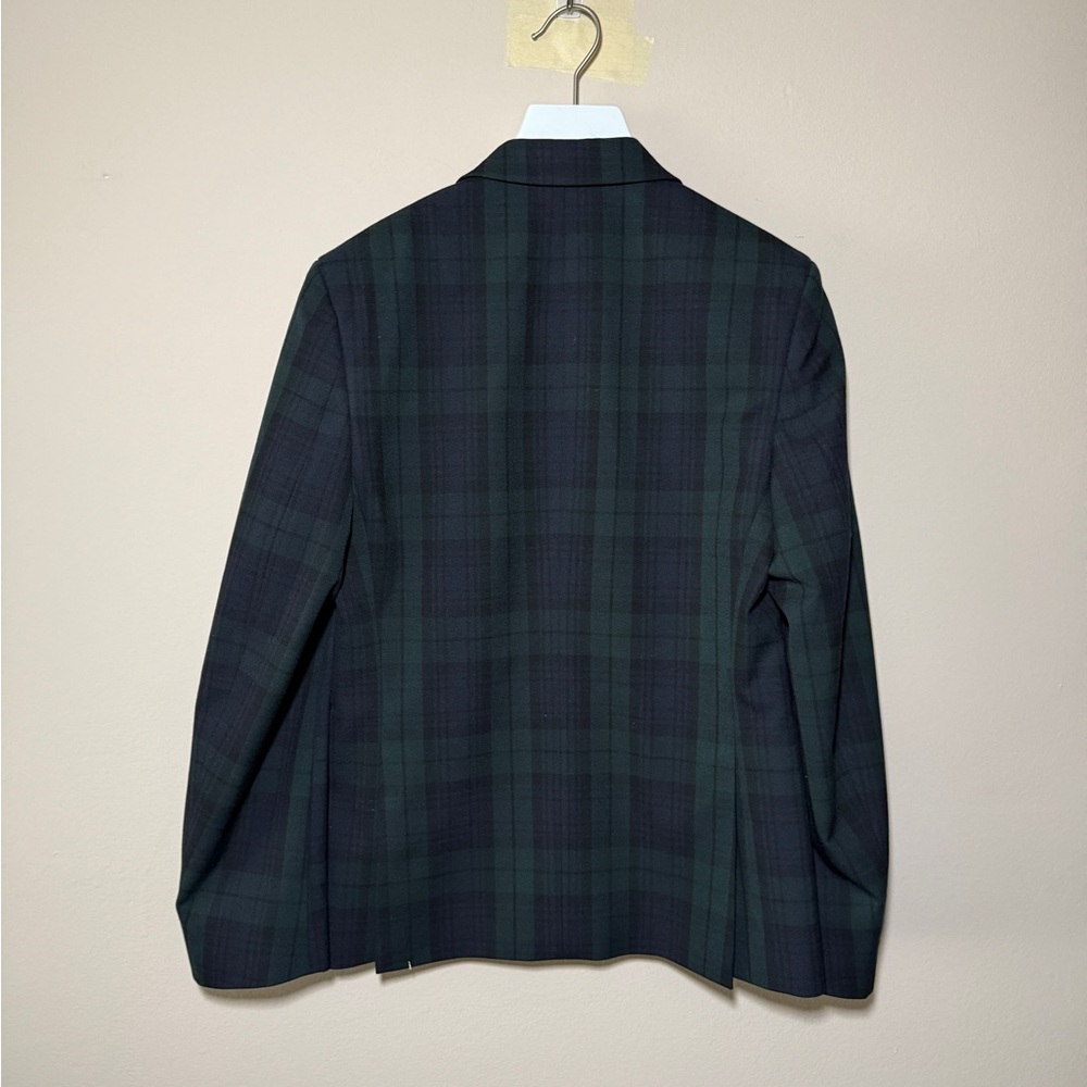 Brooks Brothers B - Navy Blue and Green Tartan Plaid Blazer - - Picture 3 of 10